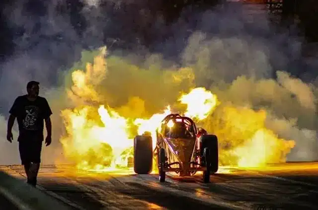 Hotrod At Night Flames